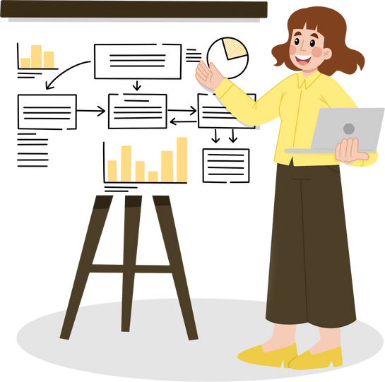 Career woman doing presentation